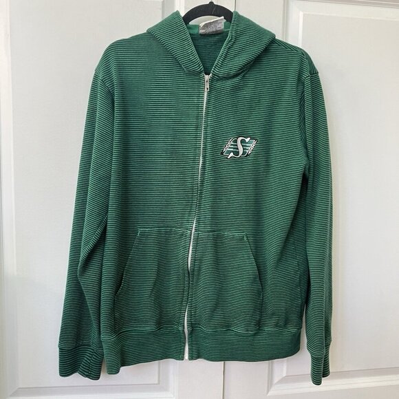 Barbarian Other - Vintage Barbarian Hoodie Mens XL Stripe Saskatchewan Roughriders Made in Canada